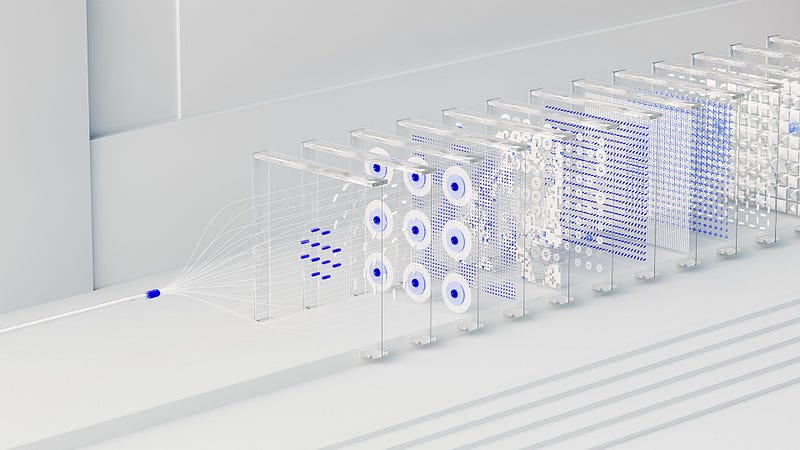 Illustration of neural network by DeepMind design and Novoto Studio