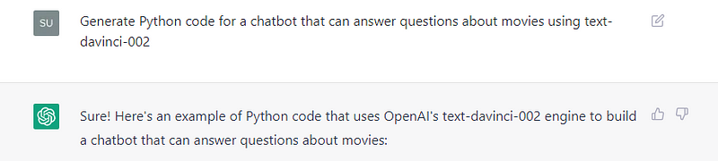 Screenshot 1: XIMNET asking ChatGPT to help with code development