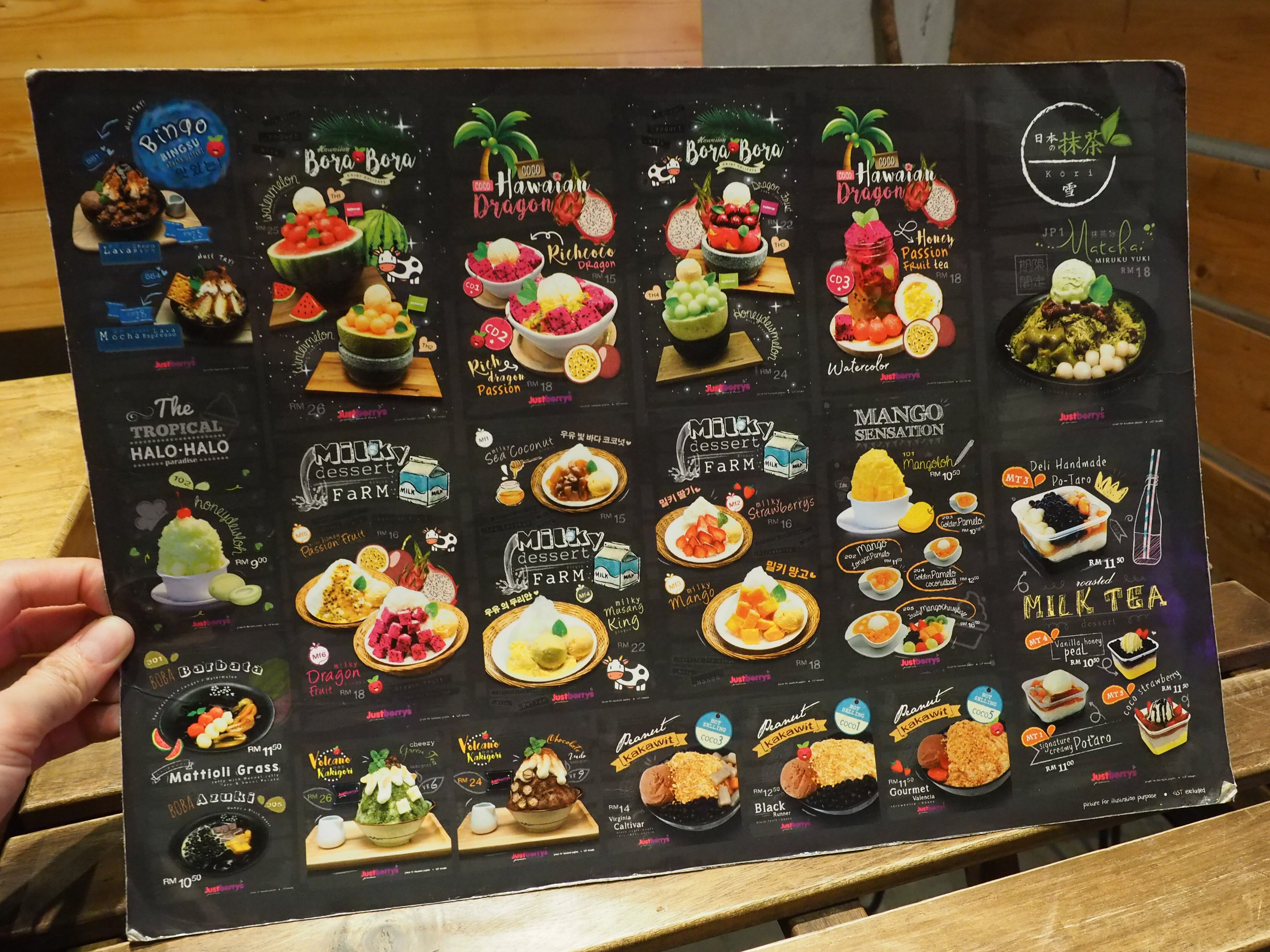 Original food menu