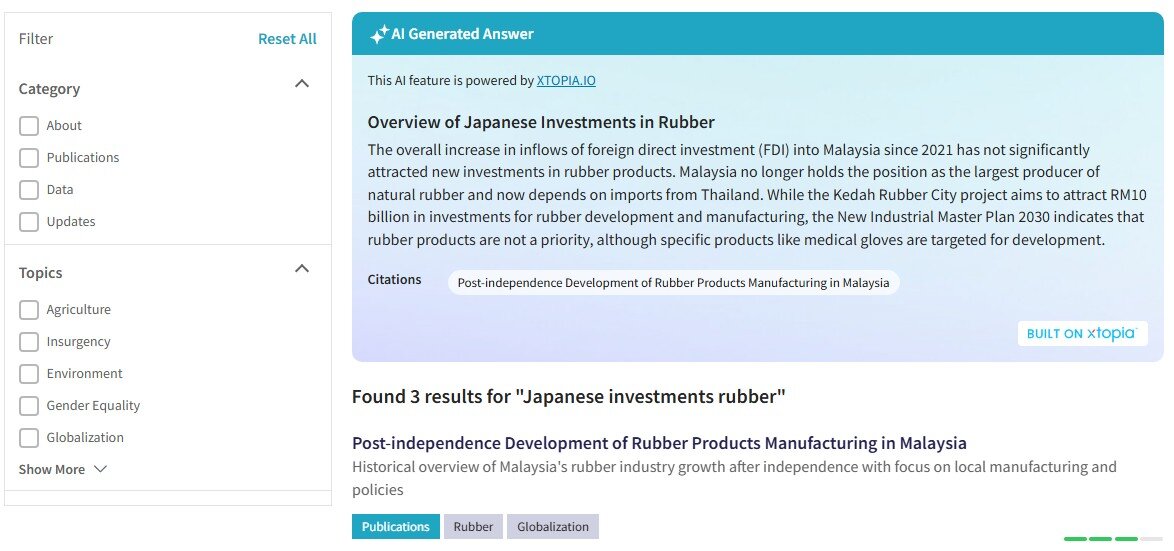 AI-powered Search User Interface on EHM Website