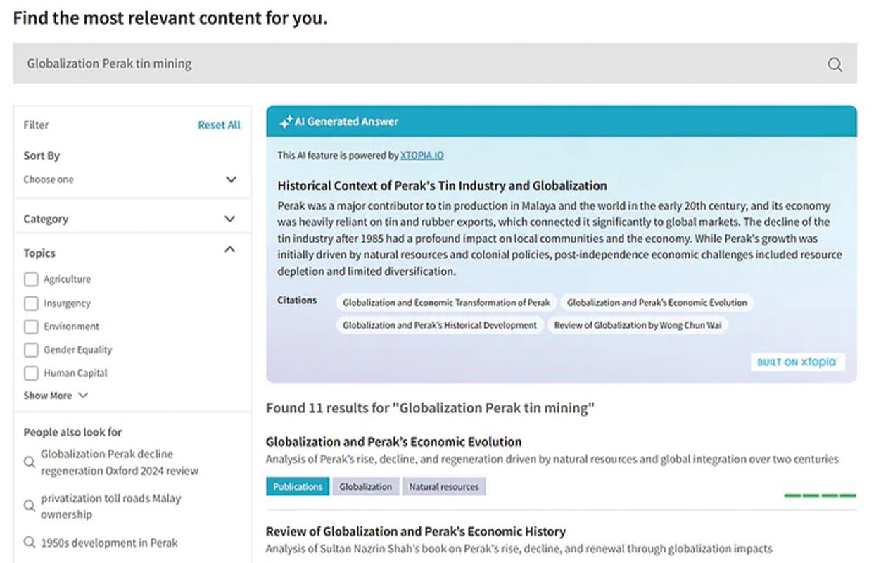 XIMNET - Output of both vector search and LLM processing for a website search query